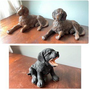 Two [2] Red Mill Mfg Labrador/Retriever Dog(s) and One Black Lab [1] Figurine